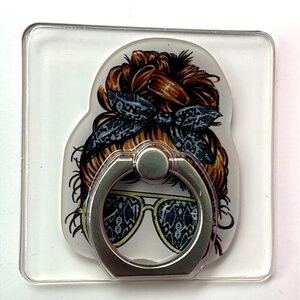 Simply Southern Phone Holder Kickstand – Messy Bun Sunglasses Design- NEW